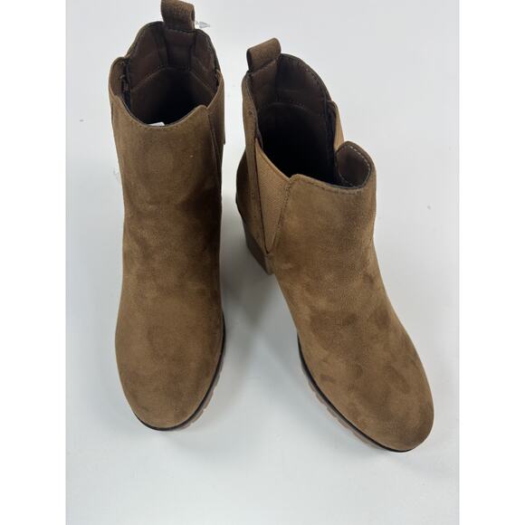 Jabasic Womens Casual Suede Ankle Chelsea Brown Boots Shoes Size 5 - Picture 11 of 11